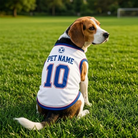 V-DECORPARKS Personalized Pet Soccer Jersey Custom Name Number Dog Cat Football - Image 3