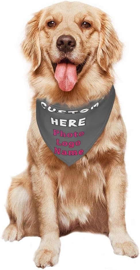 Personalized Dog Bandanas Custom Pet Scarf Add Your Own Logo Photo Text - Image 7