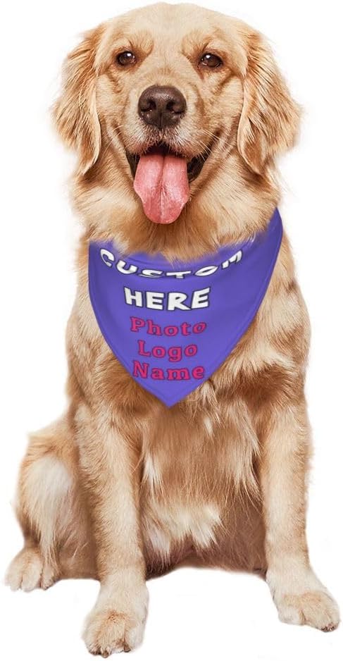 Personalized Dog Bandanas Custom Pet Scarf Add Your Own Logo Photo Text - Image 7