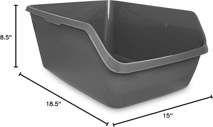 So Phresh by Petco Scatter Shield High-Back Litter Box Charcoal Large 18" L X - Image 4