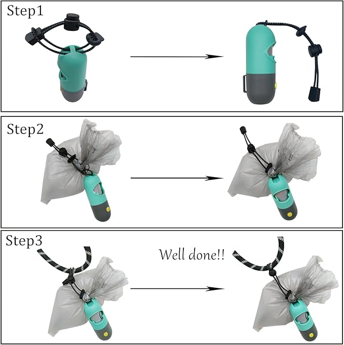 Dog Poop Bags Holder with LED Flashlight|Pet Waste Bags Dispenser - Image 6