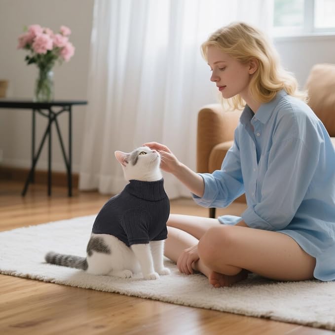 Idepet Sphynx Hairless Cats Sweater Shirt Kitten Soft Puppy Clothes Pullover - Image 6