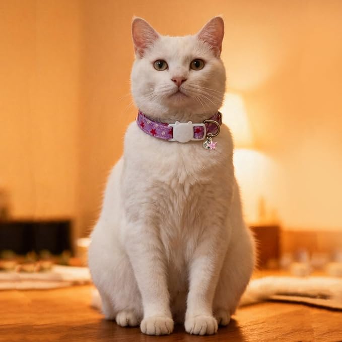 Cat Collars for Girl Cats & Boys, 2 Pack Soft Cotton Breakaway Collar - Image 7