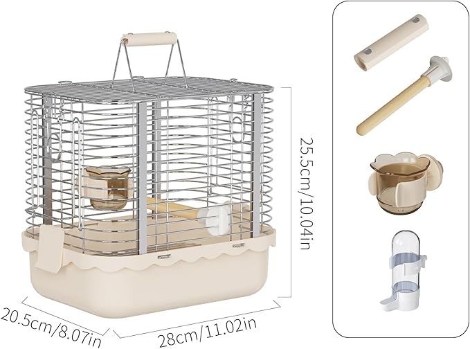 Bird Carrier Travel Cage, Durable Portable Stainless Steel Birdcage - Image 2