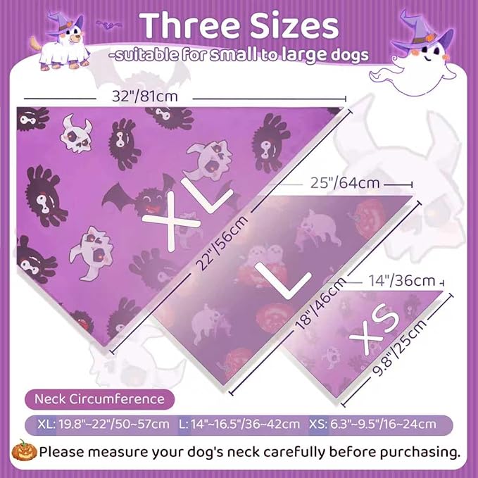 Halloween Dog Bandanas 2 Pack, Fall Dog Bandanas - Image 7