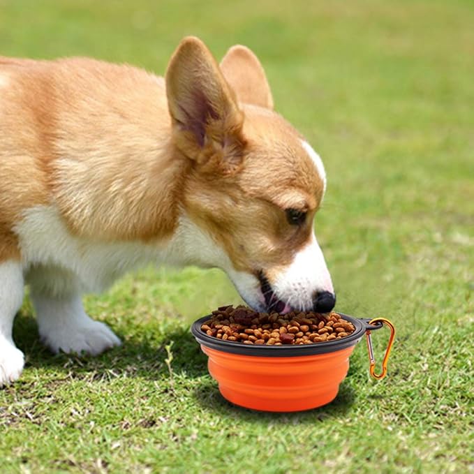 SLSON Collapsible Dog Bowls, 2 Pack, Portable Pet Feeding Watering Dish - Image 8