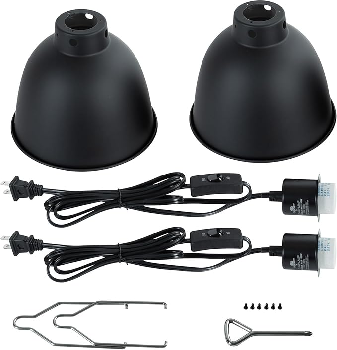 2 Pack Reptile Light Fixture, 8.1in Deep Dome Reptile Heat Lamp Fixture - Image 7