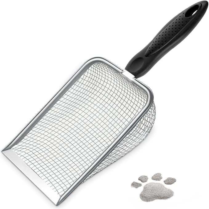 Cat Litter Scoop, Sturdy Litter Cleaner Corner Shovel, Stainless Steel Mesh - Image 8