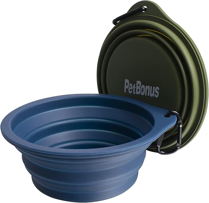 PetBonus 2-Pack Large Silicone Collapsible Dog Bowls, 34oz/1000ml BPA Free - Image 7