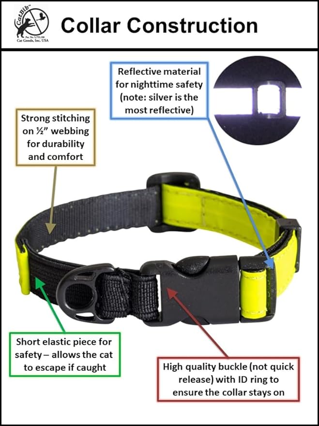 CatGoods Reflective Yellow Stretch Cat Collar – Escape-Safe Alternative to - Image 7