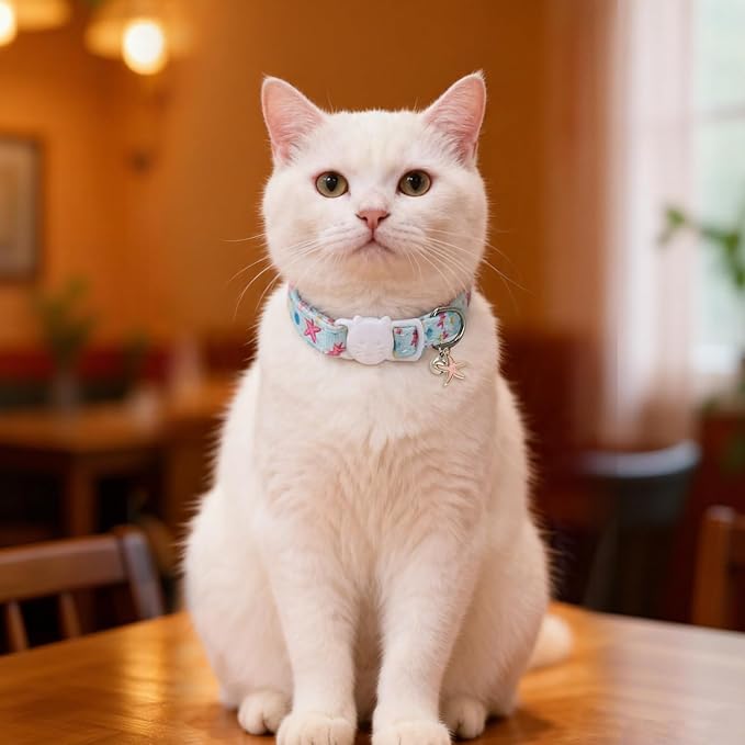 Cat Collars for Girl Cats & Boys, 2 Pack Soft Cotton Breakaway Collar - Image 7