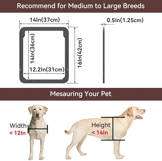 Dog Door for Screen Door with Magnetic Closure Pet Screen Door for Sliding - Image 6