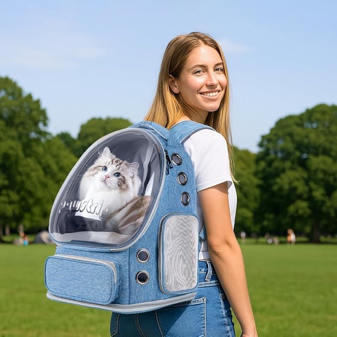Cat Backpack Carrier with Large Space Bubble Window, Airline Approved - Image 6