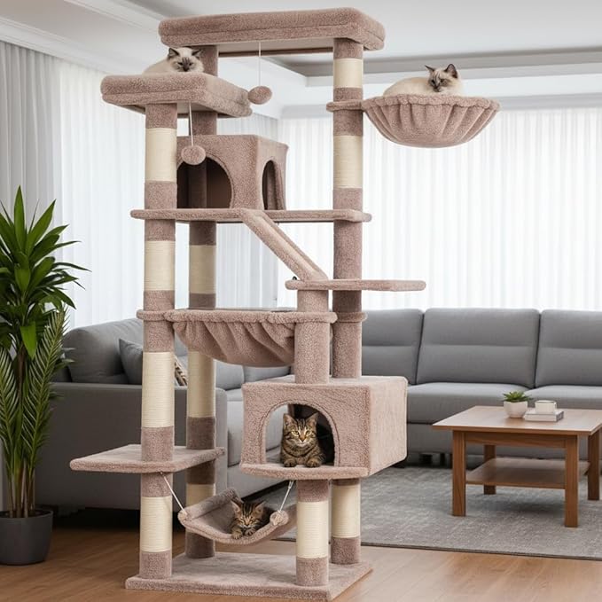 Heybly Cat Tree, 71-Inch-Tall Tower - Image 7
