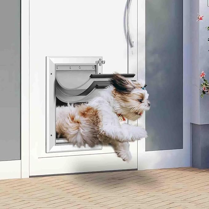 3-Flaps Heavy-Duty Dog Door, Rust Proof Aluminum Alloy Frame, Extreme Weather - Image 6