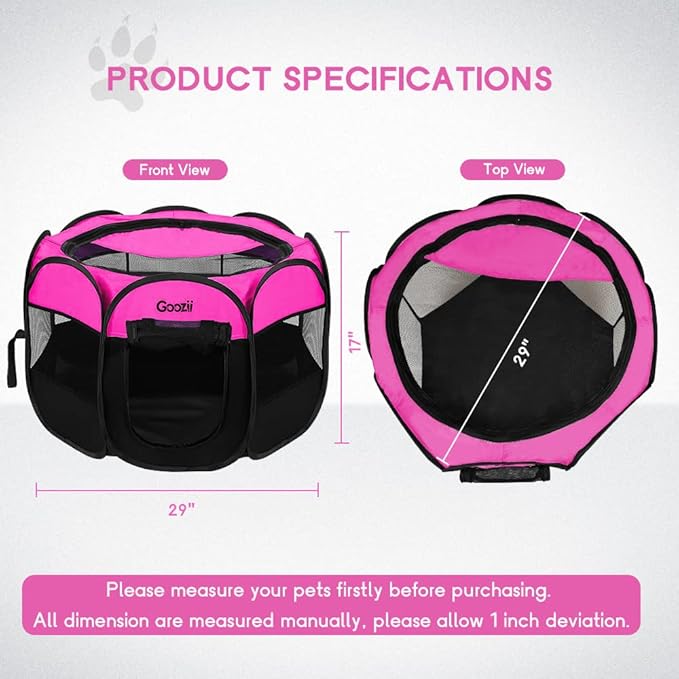 GOOZII Pet Cat Playpen for Indoor Cats Enclosed, Portable Foldable Dog Playpen - Image 9