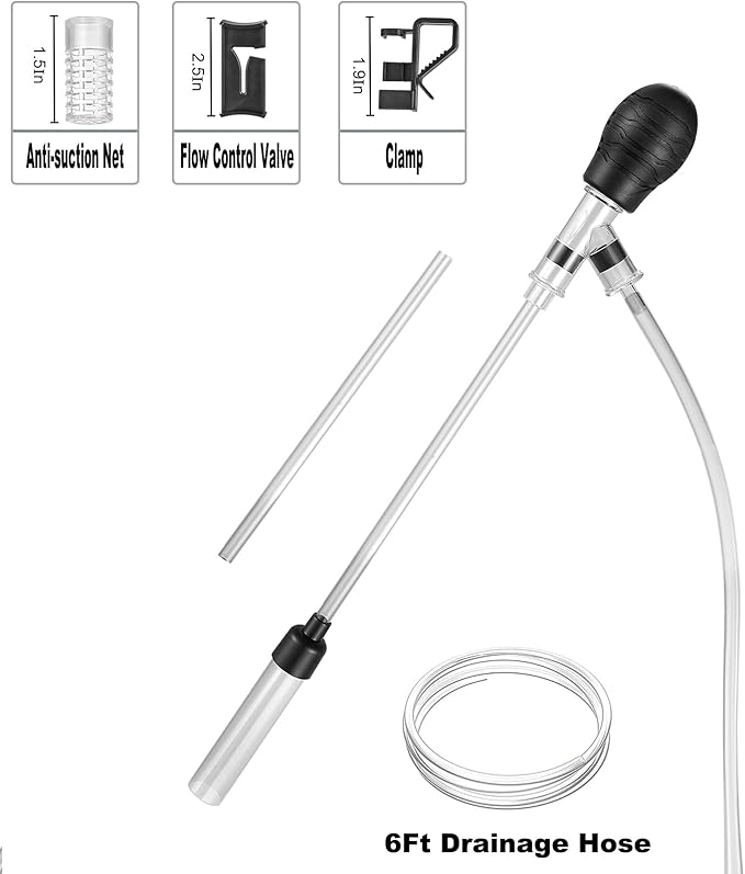 Carefree Fish Aquarium Gravel Cleaner 6Ft Hose Fish Tank Water Changer Sand - Image 5