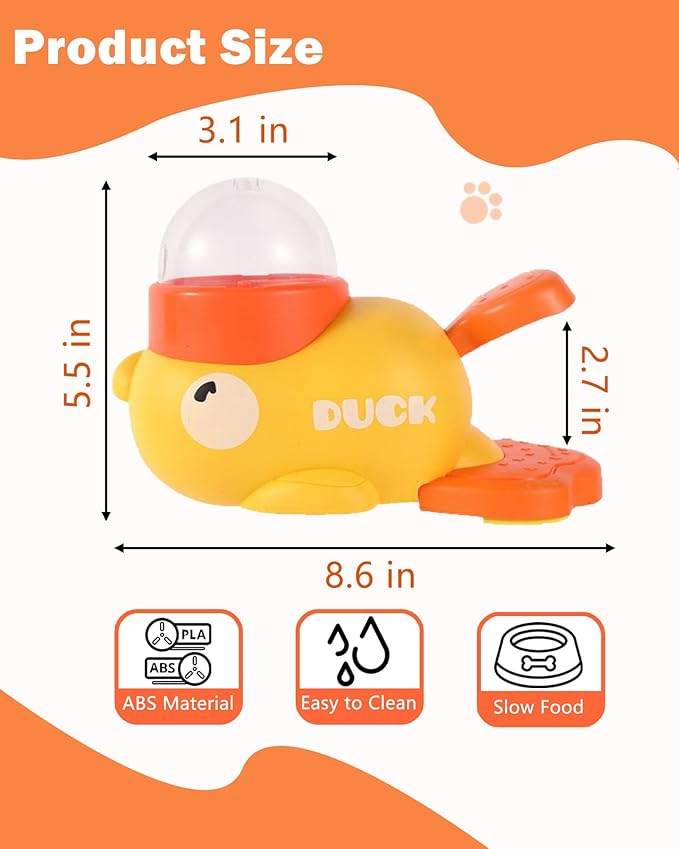 Interactive Dog Puzzle Toys Treat Dispenser Dog Toys, Duck Shape Slow Feeder - Image 8