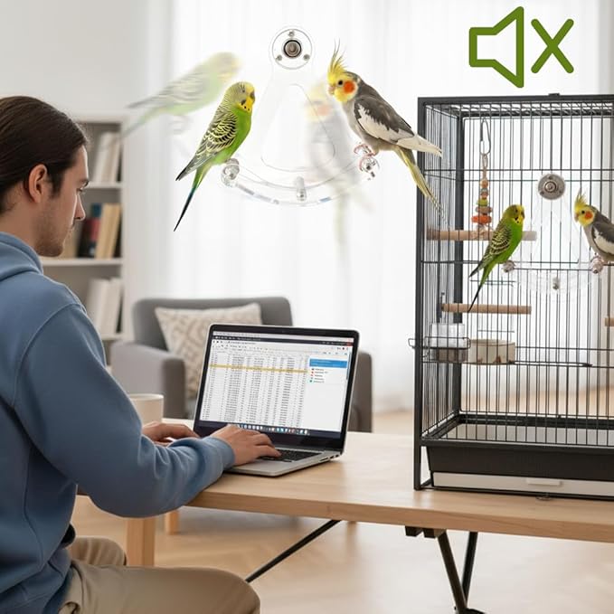 DONGKER Bird Swing Perch, Acrylic Parrot Hanging Perch Built-in Metal Bearings - Image 7