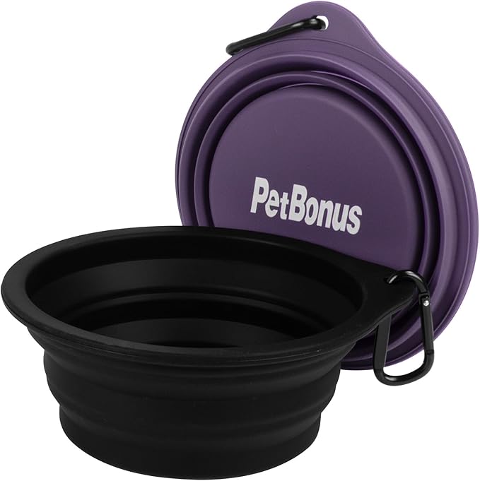 PetBonus 2-Pack Large Silicone Collapsible Dog Bowls, 34oz/1000ml BPA Free - Image 7