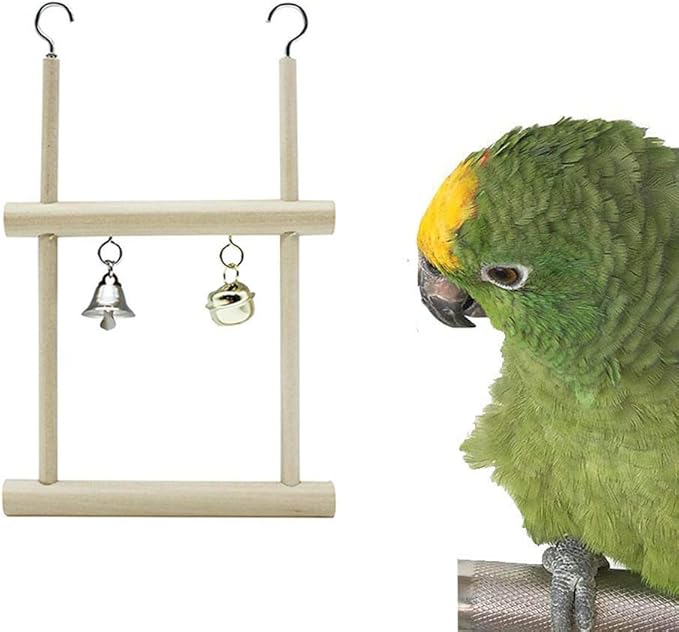 Bird Cage Swings, Natural Wood Pet Bird Swing Toys - Image 7