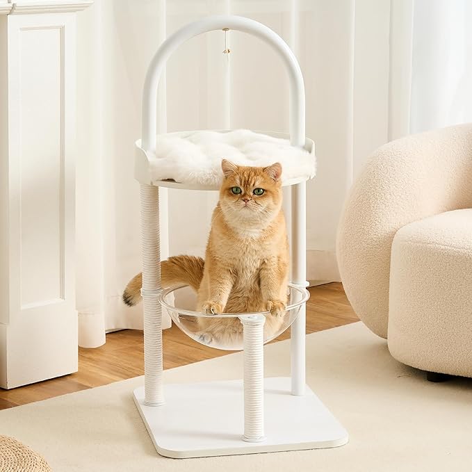 Modern Cat Tree Tower for Indoor Cats up to 12lbs, Wood Cat Bed - Image 9