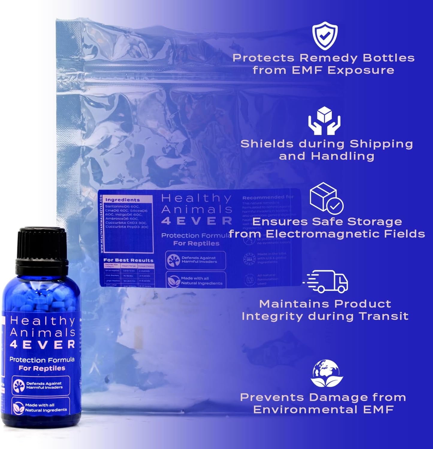 HA4E - Reptile Protection Formula - Defends Against Internal & External Health Threats - Supports Digestive Health & Vitality - Safe, Gentle Care - 300 Tablets
