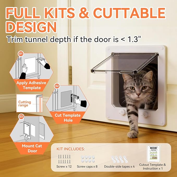LIBBEPET Cat Door Interior Door, Indoor Cat Doors, X-Large Pet Doors - Image 7