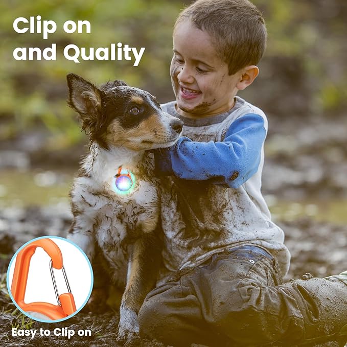2Pack Dog Lights for Night Walking Dog Collar Light Clip on Rechargeable Glow - Image 7