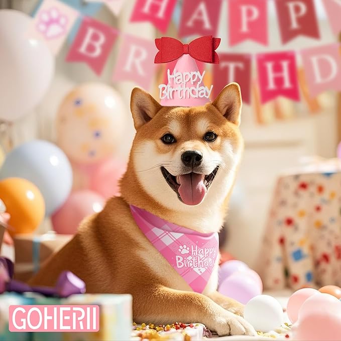 Dog Birthday Party Decoration, Pet Birthday Bandana Set - Image 9