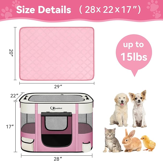 Dog Playpen, Cat Pet Puppy Pen, Portable Playpens - Image 7