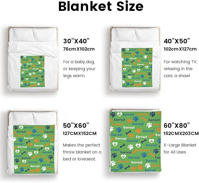 Personalized Dog Blankets with Name, Custom Paw Print Blanket - Image 7
