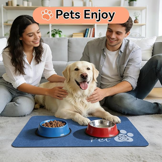 Dog Cat Feeding Mat-Absorbent Pet Bowl Mat - Image 7