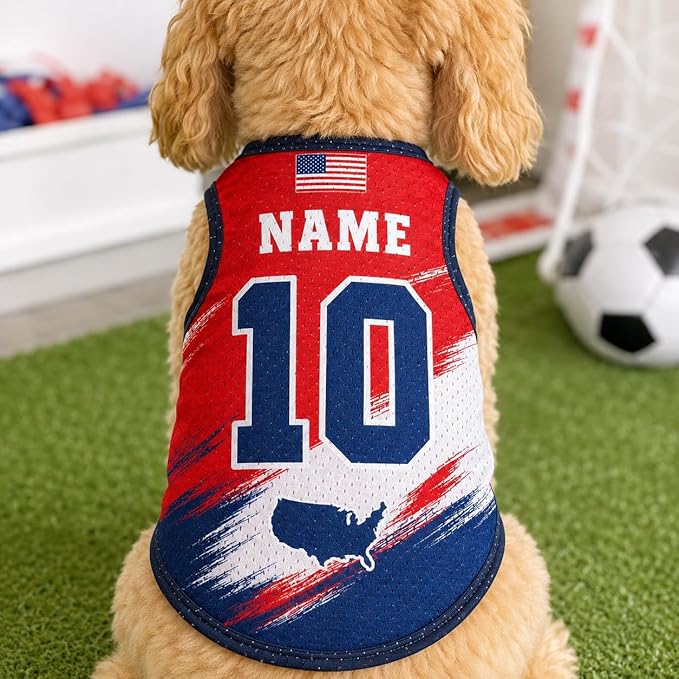 V-DECORPARKS Dog Jersey Custom Name Number, Pets Soccer Jersey - Image 4