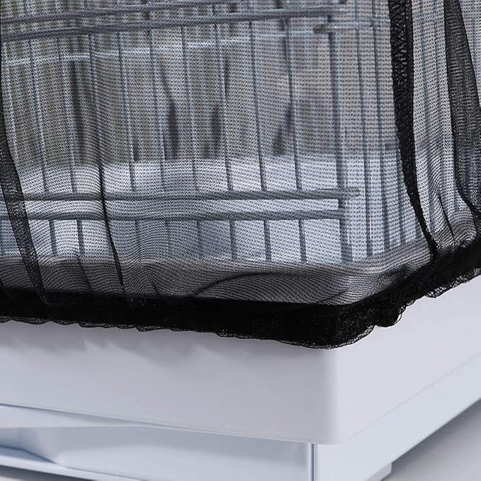 Adjustable Birdcage Seed Catcher Feather Catcher Bird Cage Cover Net Airy Soft - Image 5