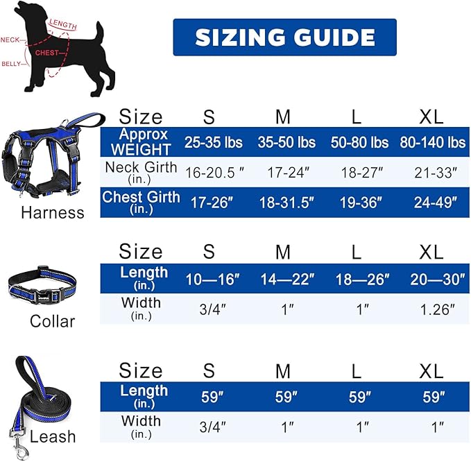 WINSEE All-in-One Reflective Dog Harness, Collar & Leash Set, No Pull - Image 7