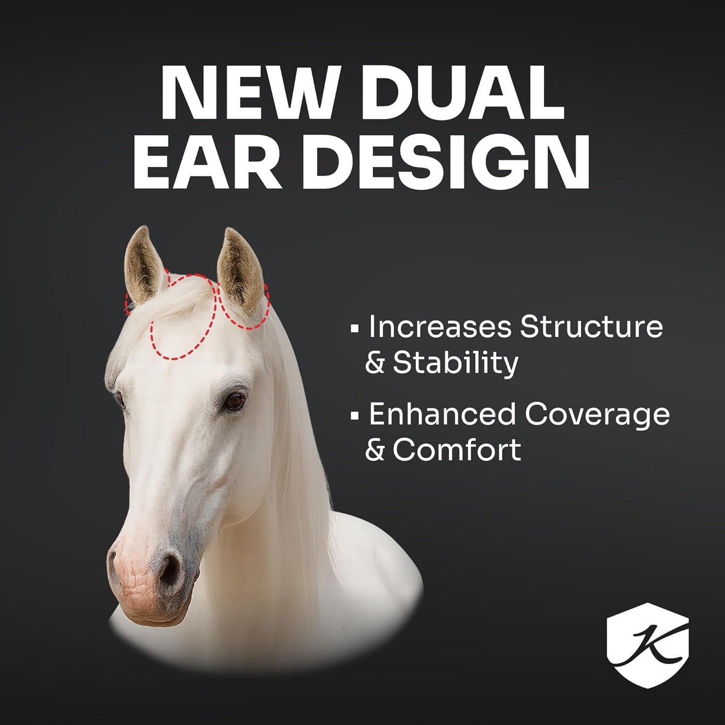 Kensington 90% UV Fly Mask Halter CatchMask UViator - Without Ears & Forelock Freedom Web Trim *Roomy Fit*- X-Large, Atlantis