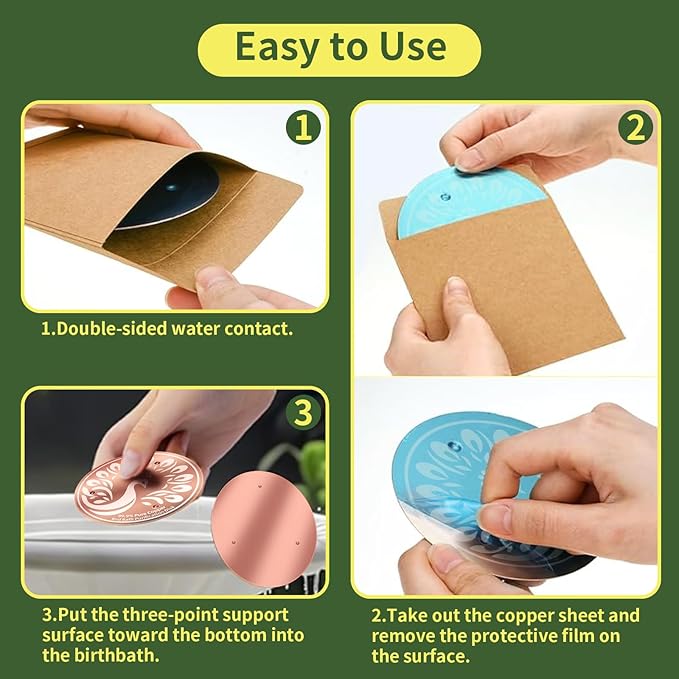 Bird Bath Copper Disc, 99.9% Pure Copper Cleaning Disk - Image 7