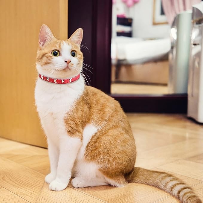 CHUKCHI Leather Cat Collars for Boy Girl Cats - Image 9