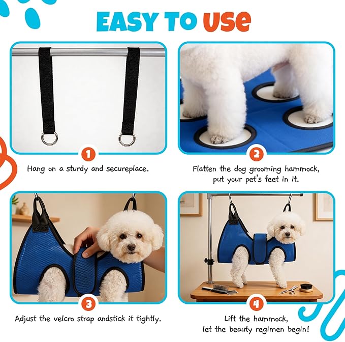 Dog Grooming Hammock Harness, Hanging Sling Restraint - Image 8