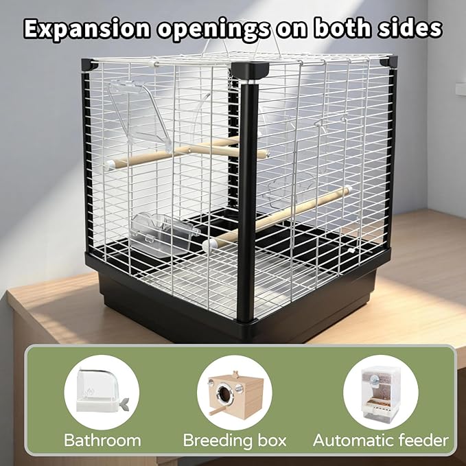 17.5 Inch Small Bird Cage & Travel Carrier – Portable Parrot Cage - Image 7
