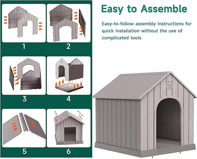 DRATO Large Dog House Indoor Outdoor Waterproof, Puppy Shelter - Image 6