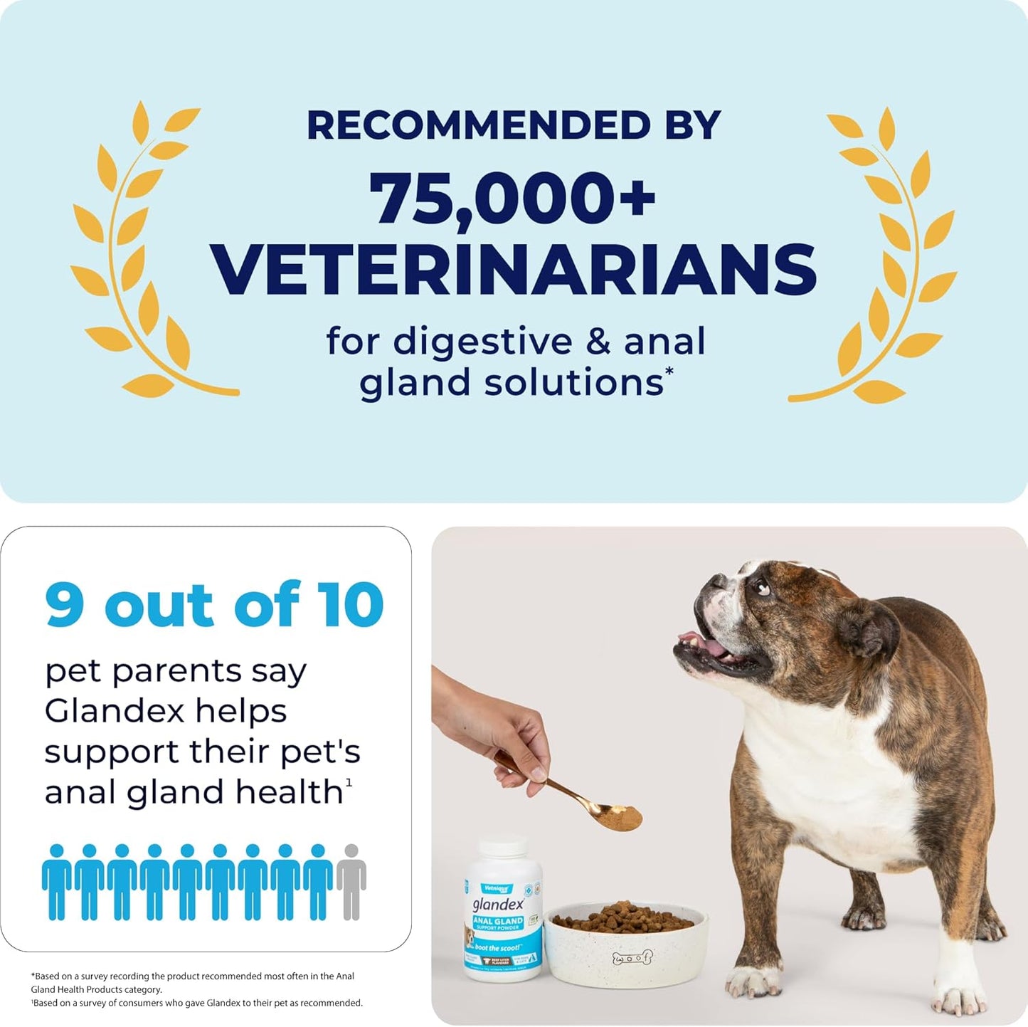 Vetnique Glandex Medicated Dog Butt Wipes or Spray for Dog Scooting - Topical Anti Itch Skin Relief for Soothing Inflamed Anal Glands in Dogs & Cats - Fast Acting Formula 50ct (50ct Wipes)