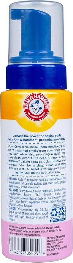 Arm & Hammer for Pets Odor Control No-Rinse Foam Dogs Kiwi Blossom Scent - Image 5