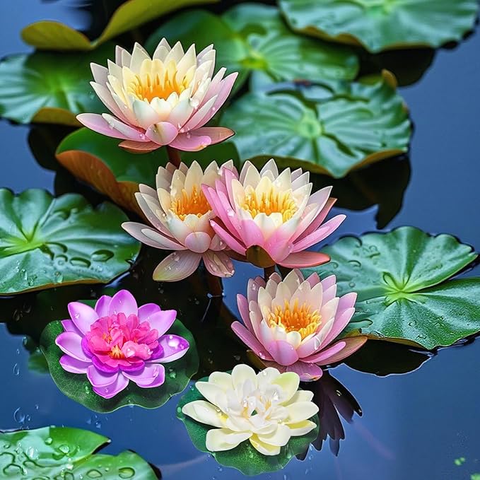 2PCS 10CM/3.94Inch Birdbath Fountain Accessory, Artificial Floating Foam Lotus - Image 7