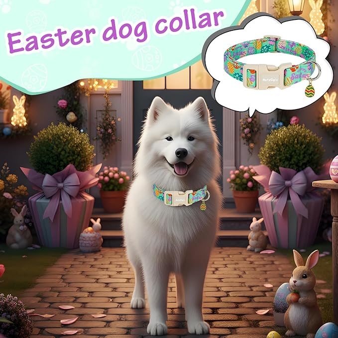 Easter Dog Collar for Small Dogs, Adjustable Green Small Dog Collar - Image 8