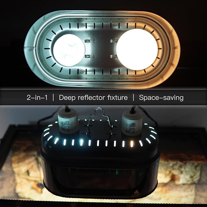 Reptile Dual Light Fixture, Double Deep Dome - Image 6