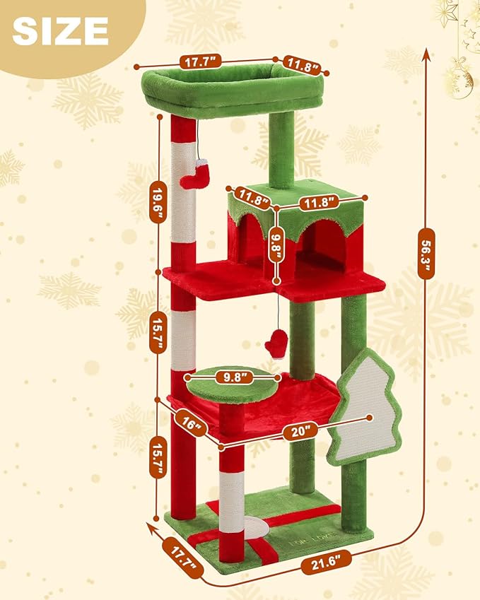 MUTTROS Cat Christmas Tree for Indoor Cats – 56.3“ Cat Proof Christmas Tree - Image 8