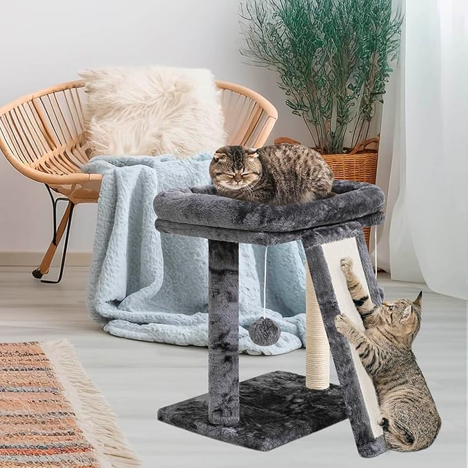 SYANDLVY Small Cat Tree with Perch, Cat Scratching Board - Image 7