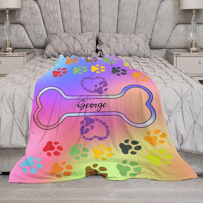Personalized Paw Print Dog Blanket - Image 6